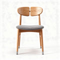 Chaise en bois naturel avec assise grise en tissu dimensions 45 x 45 x 85cm