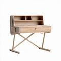 Bureau en bois couleur beige avec tiroir et étagères dimensions 90 x 40 x 75cm