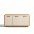 Buffet en bois de 120 x 60 x 50cm avec trois portes beige