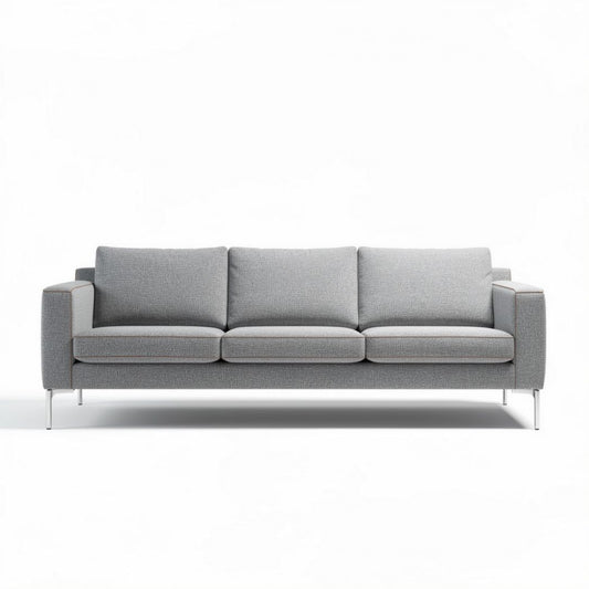 Canapé moderne en tissu gris 200 x 90 x 80cm pour salon contemporain